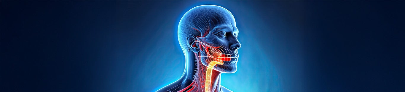 Zdjęcie ludzkiego ciała z bólem gardła