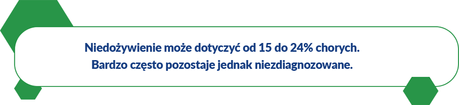 Niedożywienie może dotyczyć od 15 do 24% chorych.
